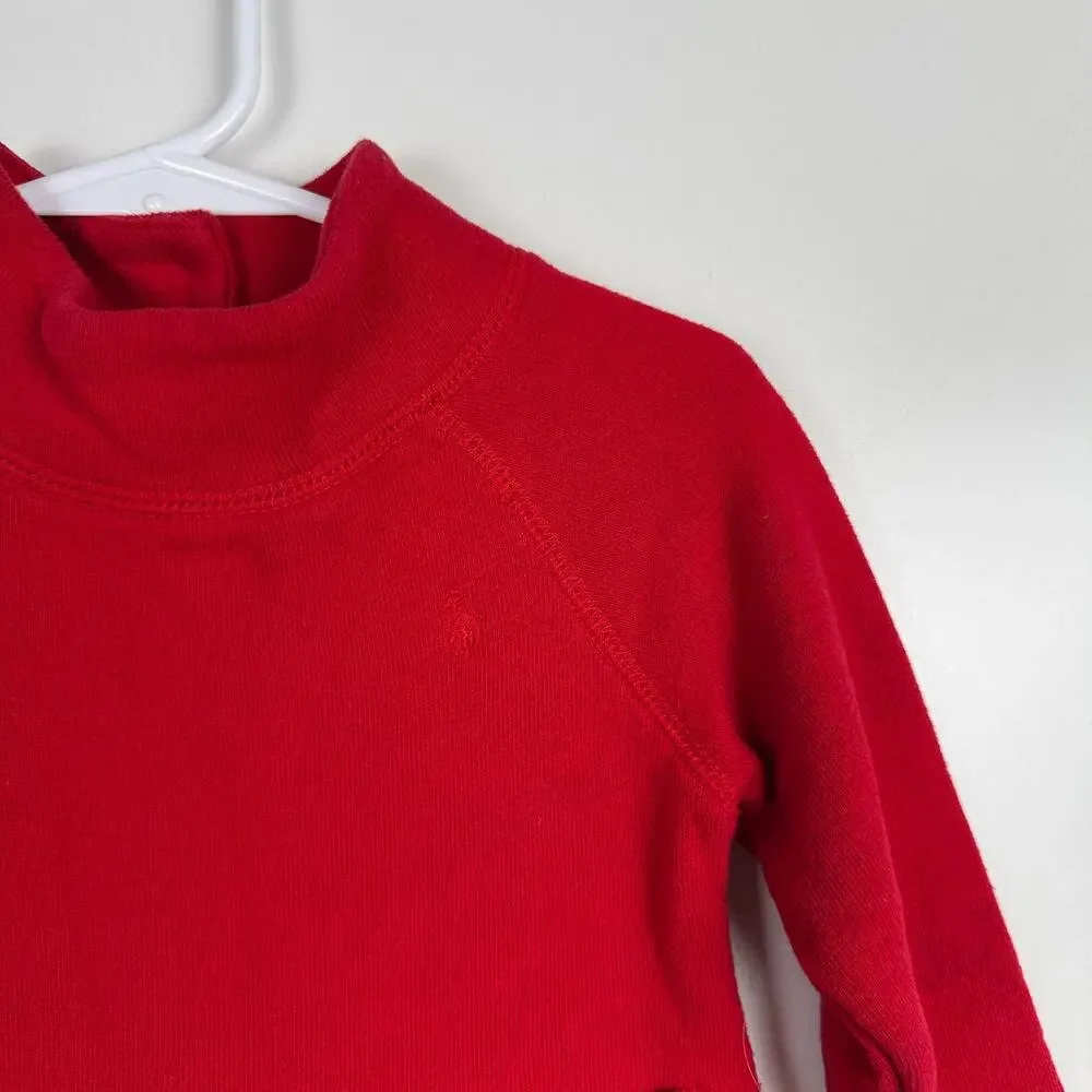Ralph Lauren Baby Girl Mock Neck Sweater Red STAINS - 9-12 Months